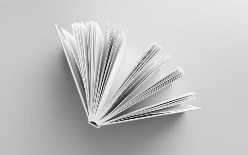 White book on white background