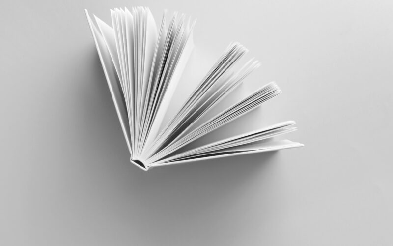 White book on white background