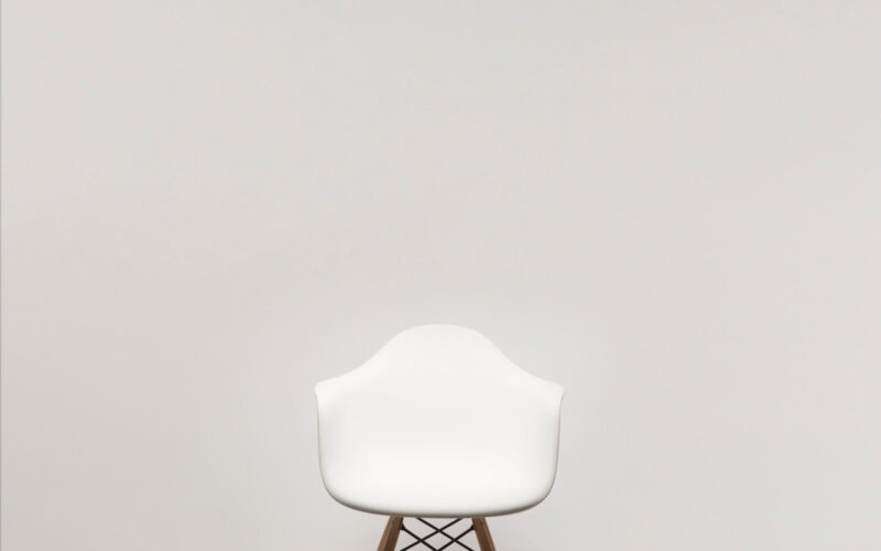 White chair on white background