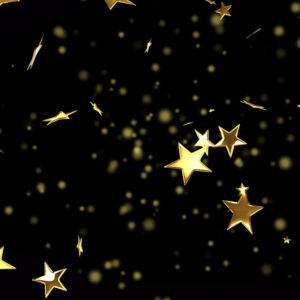 A lot of gold stars on black background